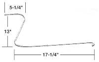 TOOTH, RIGHT HAND, FOR WHEEL RAKES. BEND DIMENSIONS: 17-1/4" X 13 X 5-1/4". - Quality Farm Supply