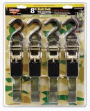 4 PACK - 1" X  8' RATCHET STRAP - CAMO WEBBING -  1,200 Lb CAPACITY