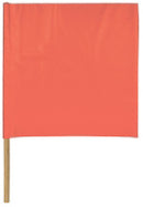 18 INCH VINYL SAFETY FLAG WITH WOODEN STAFF - ORANGE