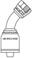 JIC FEMALE 45 DEGREE BEND WITH 7/8 INCH THREAD FOR 1/2 INCH HOSE