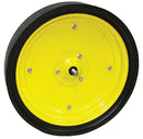 4-1/2 INCH X 16 INCH PLANTER WHEEL WHITE - YELLOW STEEL WHEELS  STEM BEARING WITH GROOVE