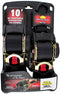 2 PACK - 2" X 10'  RETRACTABLE RATCHET STRAPS - BLACK WEBBING - 3,300 Lb CAPACITY