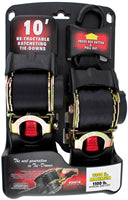 Erickson® Rachet Straps - 2 Pack, 2" x 10', Black Webbing, 3,300 lb. Capacity