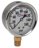 160 PSI LIQUID FILLED STAINLESS STEEL GAUGE 2-1/2" DIAMETER