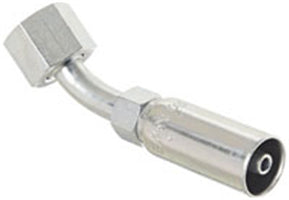 VARI-CRIMP SERIES - 1/4 INCH HOSE, WITH 11/16 X 16 THREAD SIZE, ORF FEMALE 45 ELBOW SWIVEL