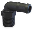 3/4 INCH X 3/4 INCH MNPT X HOSE BARB  POLY ELBOW - 90