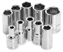 6PT SAE SOCKET SET - 10PC DR X 1/4"