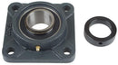 4 HOLE CAST IRON FLANGE WITH 1-3/4" BEARING  - ECCENTRIC LOCK COLLAR