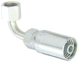 VARI-CRIMP SERIES - 3/8 INCH HOSE, WITH 9/16 X 18 THREAD SIZE, ORF FEMALE 90 ELBOW SWIVEL