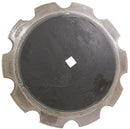 28 INCH X 8 MM NOTCHED WEAR TUFF DISC BLADE WITH 1-1/2 INCH SQUARE AXLE