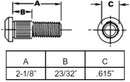 9/16"-18  WHEEL STUD WITH 2-1/8 INCH UNDER HEAD LENGTH