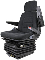 DELUXE ADJUSTABLE SEAT WITH SUSPENSION - BLACK FABRIC