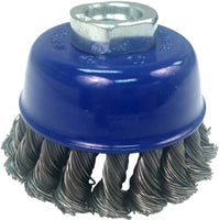 KNOT END WIRE CUP BRUSH - 6" X 5/8"-11 THREAD FOR ANGLE GRINDER