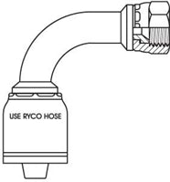 JIC FEMALE 90 DEGREE LONG BEND WITH 3/4 INCH THREAD FOR 1/2 INCH HOSE