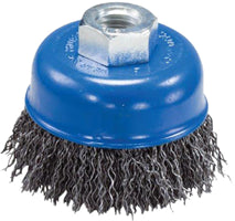 CRIMPED WIRE CUP BRUSH - 5" X 5/8"-11 THREAD FOR ANGLE GRINDER