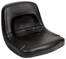 HIGH-BACK STEEL PAN SEAT FOR LAWN & GARDEN APPLICATIONS - BLACK VINYL