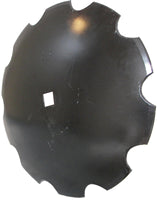 22 INCH X 3/16 INCH NOTCHED DISC BLADE WITH 1 INCH SQUARE AXLE