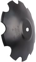 22 INCH X 3/16 INCH NOTCHED CRIMP CENTER BLADE WITH 1-1/2 INCH ROUND AXLE