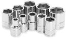 X 6 POINT STANDARD IMPACT SOCKET - 3/8 INCH DRIVE