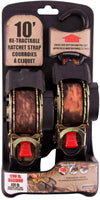 2 PACK - 1" X 10'  RETRACTABLE RATCHET STRAPS - CAMO WEBBING - 1200 Lb CAPACITY