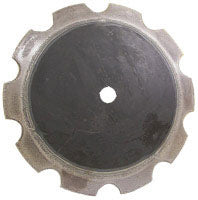 28 INCH X 1/4 INCH NOTCHED WEAR TUFF DISC BLADE WITH 1-5/8 INCH ROUND AXLE