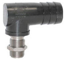 TEEJET SINGLE BARB NOZZLE BODY - 3/4" HOSE - CELCON SHANK / STAINLESS THREAD