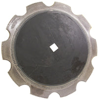 24 INCH X 1/4 INCH NOTCHED WEAR TUFF DISC BLADE WITH 1-1/2 INCH SQUARE AXLE