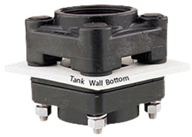 BANJO BF075BD BOTTOM DRAIN BOLTED TANK FLANGE, .75" X 1" THREADED EPDM FLANGE