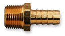 BRASS HOSE BARB 3/8” BARB X 1/2” MALE THREAD