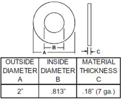 SPINDLE WASHER 2" OD X .813" ID