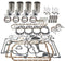ENGINE OVERHAUL KIT FOR 226 CID ENGINE. OVERBORE OF 4-1/8" KIT CONTAINS SLEEVE & PISTONS, CAM BEARINGS, GASKETS,.020" ROD BEARINGS, MAIN BEARINGS & VALVE PARTS. TRACTORS: WD45. 4 CYLINDER GAS ENGINE. - Quality Farm Supply