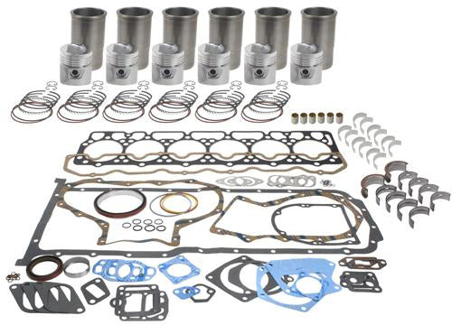 BASIC ENGINE KIT WITH STANDARD BEARINGS. FOR 301 CID 6 CYLINDER, 2900 SERIES DIESEL ENGINE. 3-7/8 STANDARD BORE, 30 DEGREE EXHAUST VALVE FACE ANGLE. KIT CONTAINS: SLEEVES, PISTONS & RINGS, PINS & RETAINERS, PIN BUSHINGS, STANDARD SIZE ROD & MAIN BEARINGS. - Quality Farm Supply