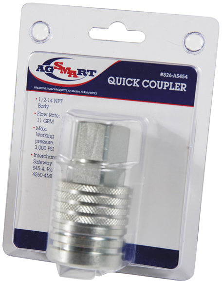AGSMART QUICK COUPLER BODY - 1/2" BODY x 1/2"-14 NPT - VISIPACK - Quality Farm Supply