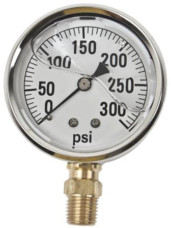 300 PSI LIQUID FILLED  / STAINLESS GAUGE - 2-1/2" DIAMETER - Quality Farm Supply