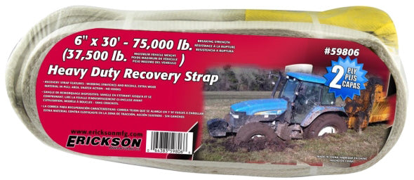 6" X 30' 75,000LB RECOVERY STRAP - Quality Farm Supply