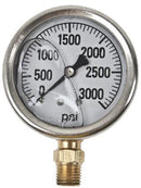 3000 PSI LIQUID FILLED  / STAINLESS GAUGE - 2-1/2" DIAMETER - Quality Farm Supply